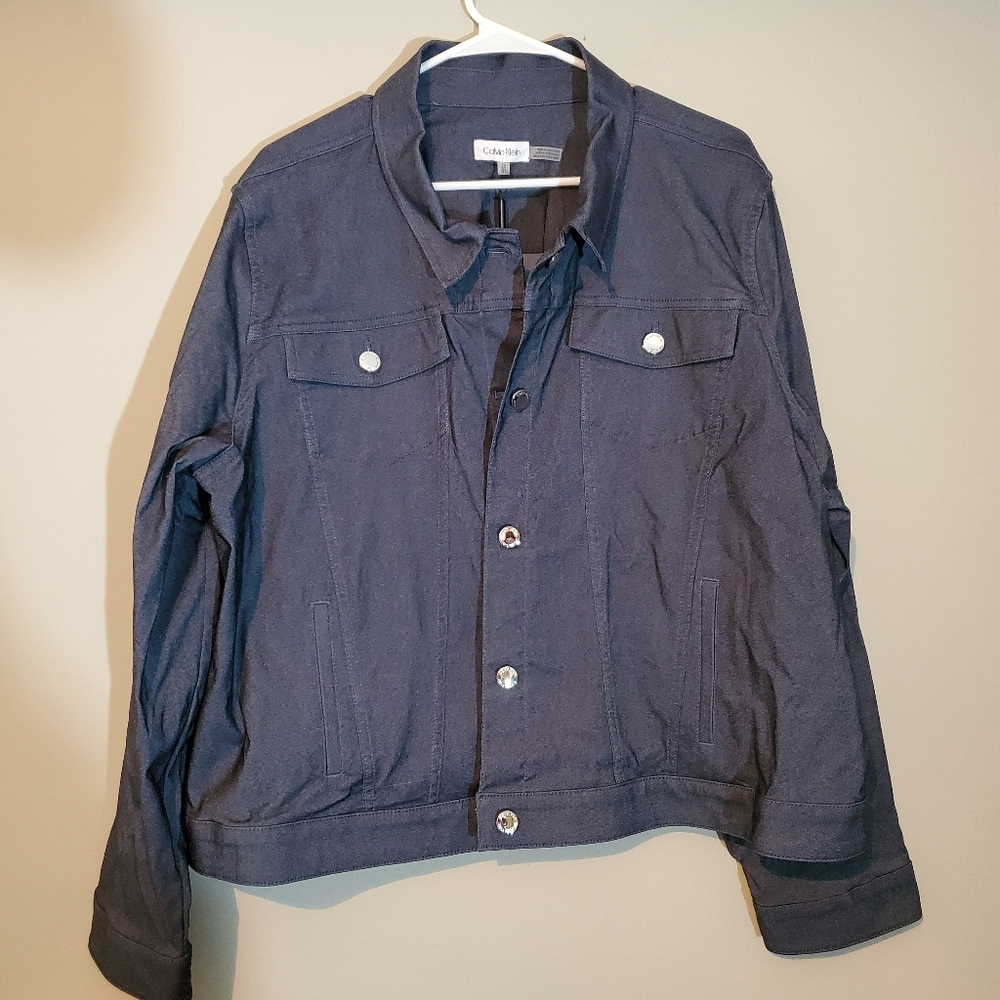 NWT Calvin Klein 3XL Womens Denim Jeans Button‎ Up Jacket